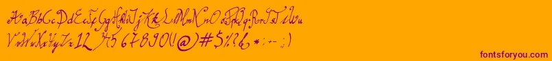 Шрифт GracefulRegular – фиолетовые шрифты на оранжевом фоне