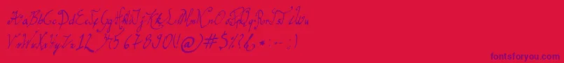 GracefulRegular Font – Purple Fonts on Red Background