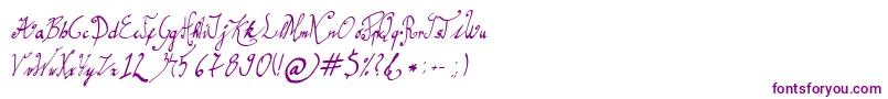 Шрифт GracefulRegular – фиолетовые шрифты на белом фоне