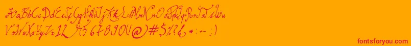 GracefulRegular Font – Red Fonts on Orange Background