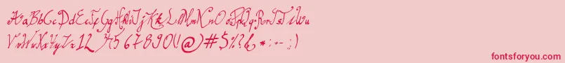 GracefulRegular-fontti – punaiset fontit vaaleanpunaisella taustalla