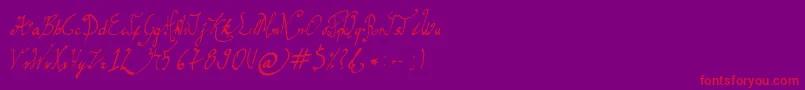 GracefulRegular-fontti – punaiset fontit violetilla taustalla