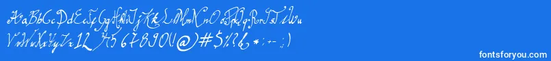 Шрифт GracefulRegular – белые шрифты на синем фоне
