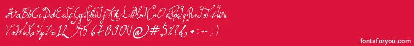 GracefulRegular-fontti – valkoiset fontit punaisella taustalla