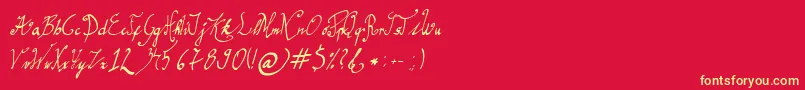 GracefulRegular Font – Yellow Fonts on Red Background