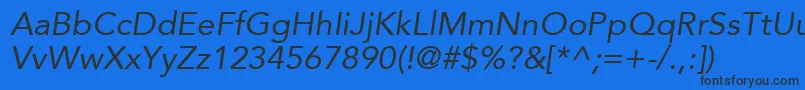 Шрифт AvenirLt55Oblique – чёрные шрифты на синем фоне