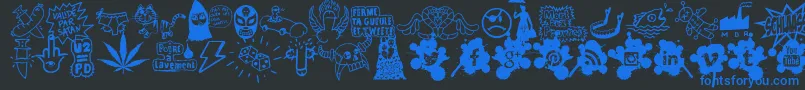 WcSchlaasss Font – Blue Fonts on Black Background