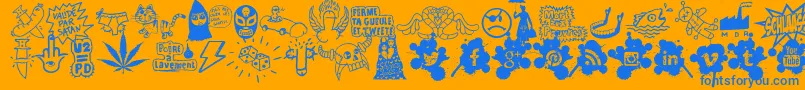 WcSchlaasss Font – Blue Fonts on Orange Background