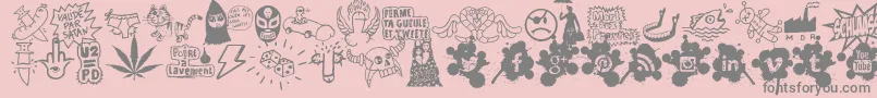 Fonte WcSchlaasss – fontes cinzas em um fundo rosa