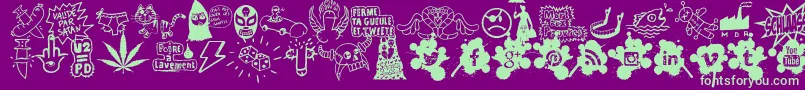 Czcionka WcSchlaasss – zielone czcionki na fioletowym tle