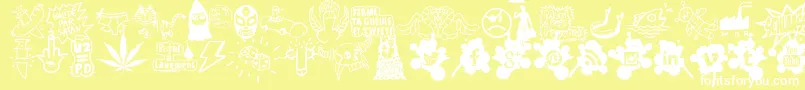 フォントWcSchlaasss – 黄色い背景に白い文字