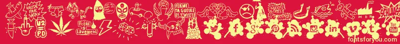 WcSchlaasss Font – Yellow Fonts on Red Background
