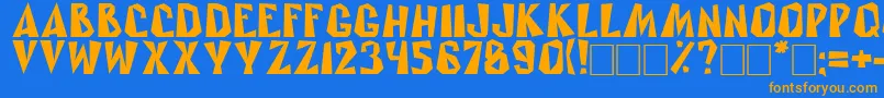 Rublik Font – Orange Fonts on Blue Background