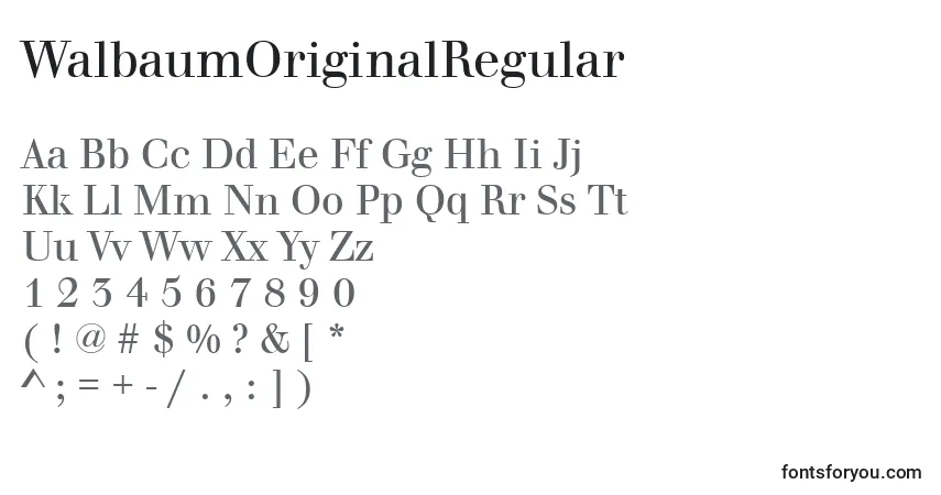 Czcionka WalbaumOriginalRegular – alfabet, cyfry, specjalne znaki