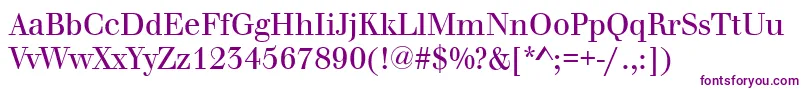Шрифт WalbaumOriginalRegular – фиолетовые шрифты на белом фоне