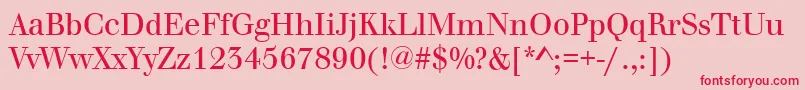 Шрифт WalbaumOriginalRegular – красные шрифты на розовом фоне