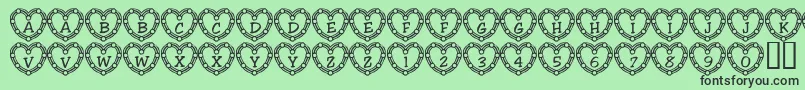 101HeartDeco Font – Black Fonts on Green Background