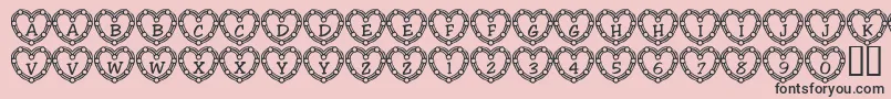 101HeartDeco Font – Black Fonts on Pink Background