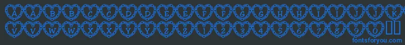101HeartDeco Font – Blue Fonts on Black Background