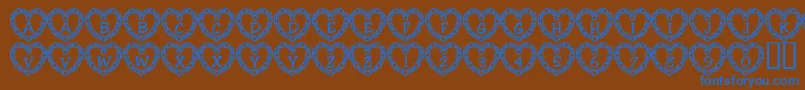 Шрифт 101HeartDeco – синие шрифты на коричневом фоне
