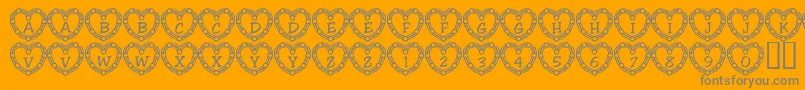 フォント101HeartDeco – オレンジの背景に灰色の文字