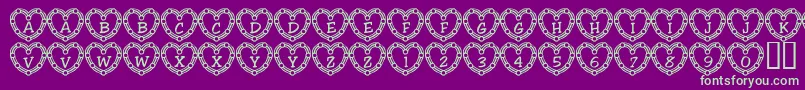 101HeartDeco Font – Green Fonts on Purple Background