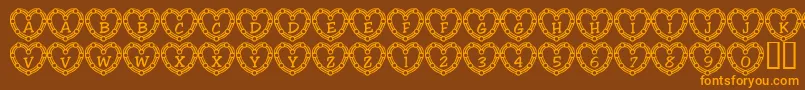 101HeartDeco Font – Orange Fonts on Brown Background