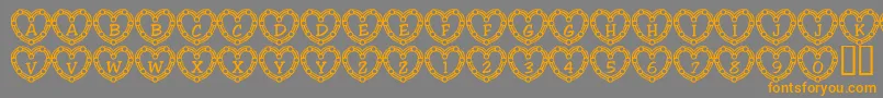 101HeartDeco Font – Orange Fonts on Gray Background
