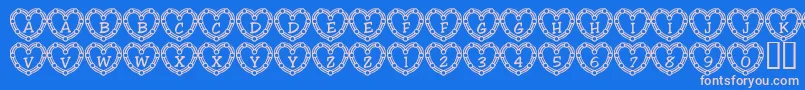101HeartDeco Font – Pink Fonts on Blue Background