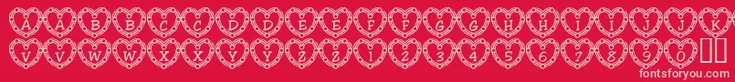 101HeartDeco Font – Pink Fonts on Red Background