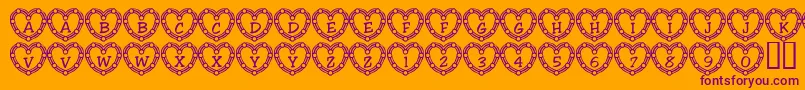 101HeartDeco Font – Purple Fonts on Orange Background