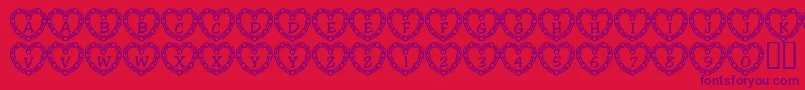 101HeartDeco Font – Purple Fonts on Red Background