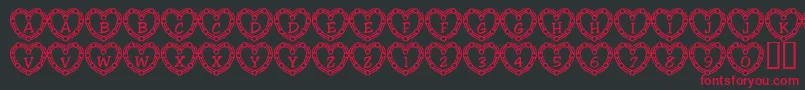 101HeartDeco Font – Red Fonts on Black Background