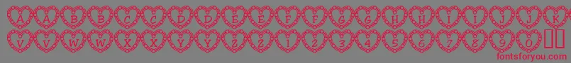 101HeartDeco Font – Red Fonts on Gray Background