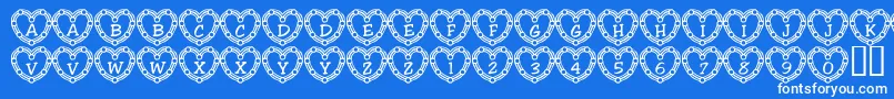 101HeartDeco Font – White Fonts on Blue Background