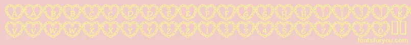 101HeartDeco Font – Yellow Fonts on Pink Background