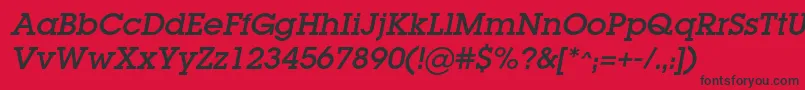 LugacItalic Font – Black Fonts on Red Background