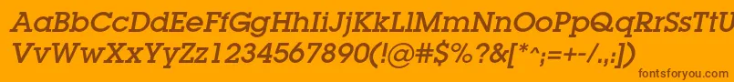 LugacItalic-Schriftart – Braune Schriften auf orangefarbenem Hintergrund