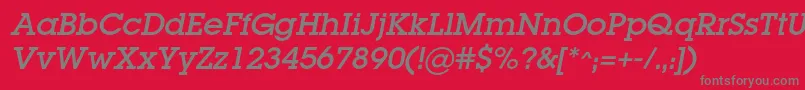 LugacItalic Font – Gray Fonts on Red Background