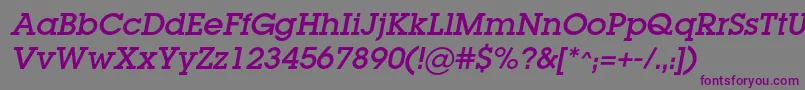 Шрифт LugacItalic – фиолетовые шрифты на сером фоне