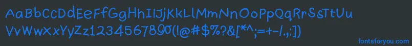Quickwritten Font – Blue Fonts on Black Background