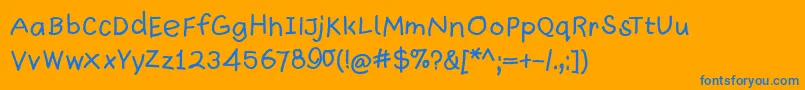 Quickwritten Font – Blue Fonts on Orange Background