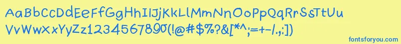 Quickwritten Font – Blue Fonts on Yellow Background