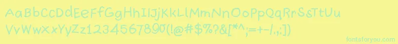 Quickwritten Font – Green Fonts on Yellow Background