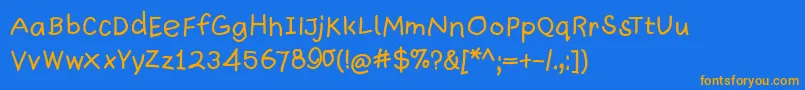 Quickwritten Font – Orange Fonts on Blue Background