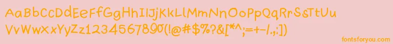 Quickwritten Font – Orange Fonts on Pink Background