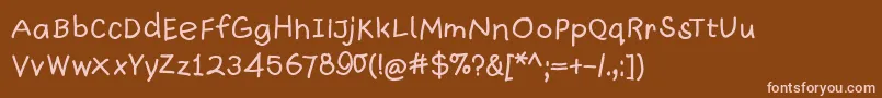 Quickwritten Font – Pink Fonts on Brown Background