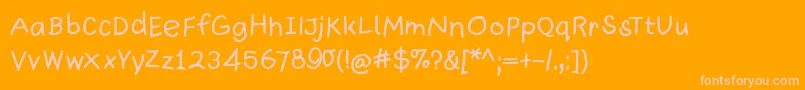 Quickwritten Font – Pink Fonts on Orange Background
