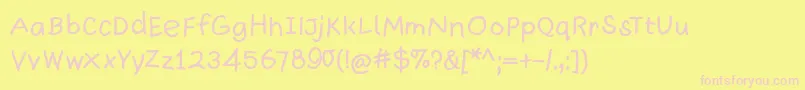 Quickwritten Font – Pink Fonts on Yellow Background