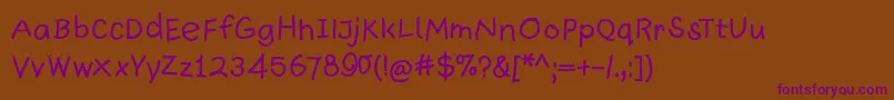 Quickwritten Font – Purple Fonts on Brown Background